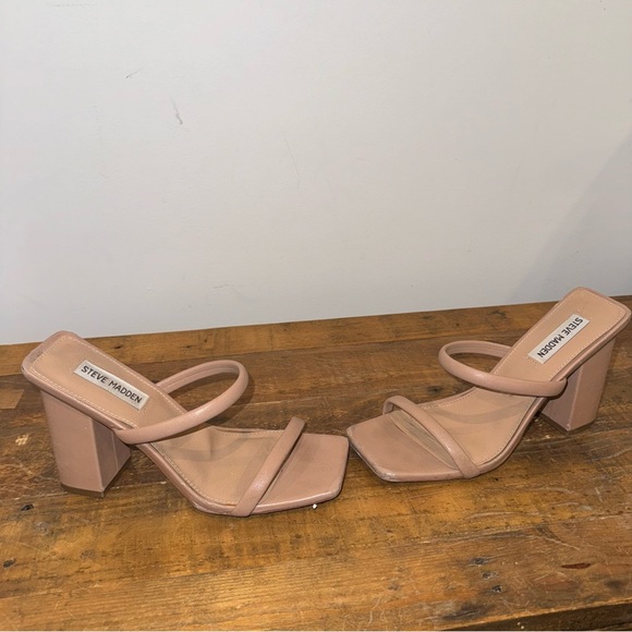 Steve Madden Nude Block Heel Sandals - Picture 2 of 6